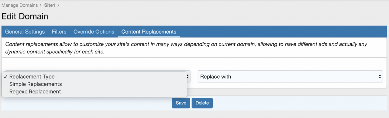 Content Replacements